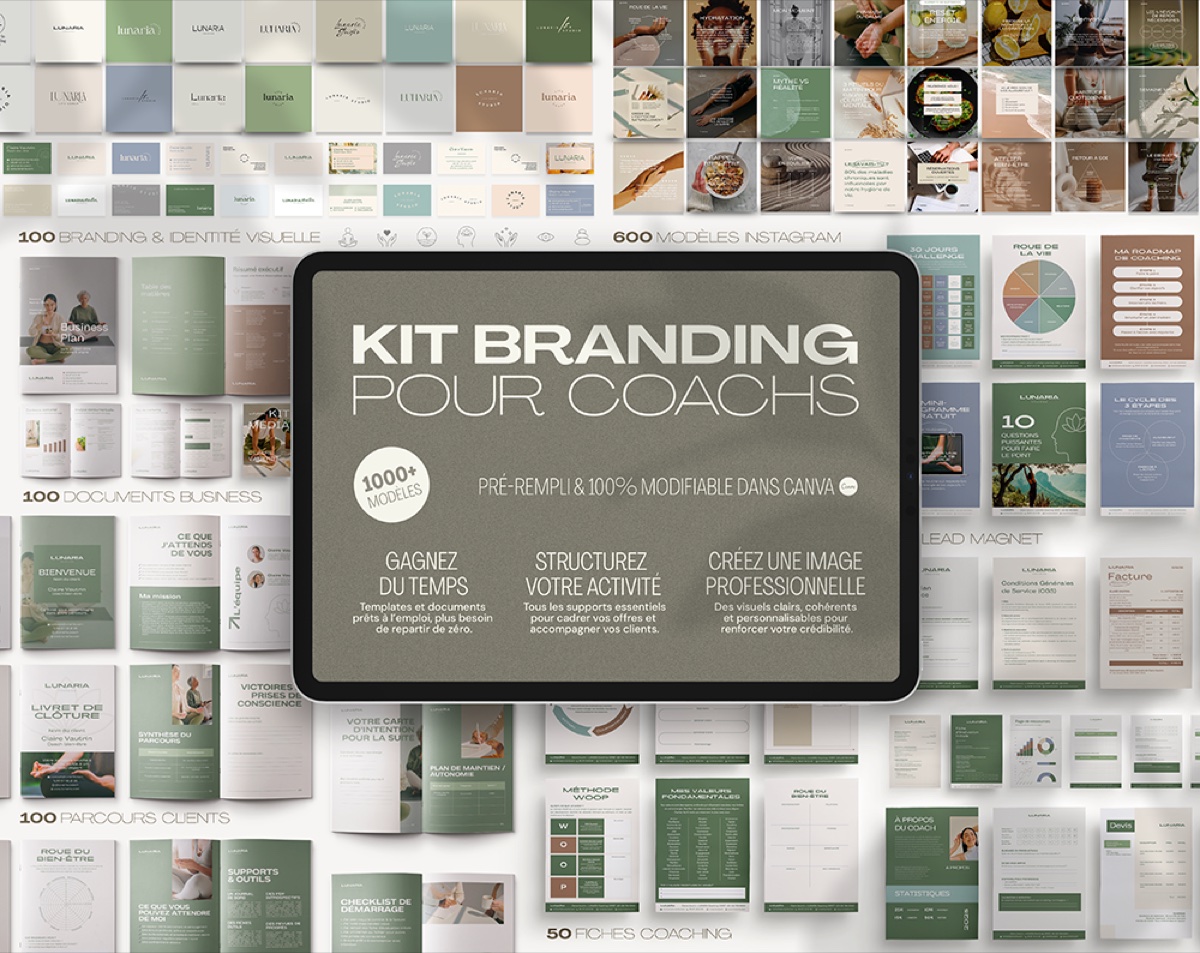 Kit Branding pour Coachs — aperçu du kit