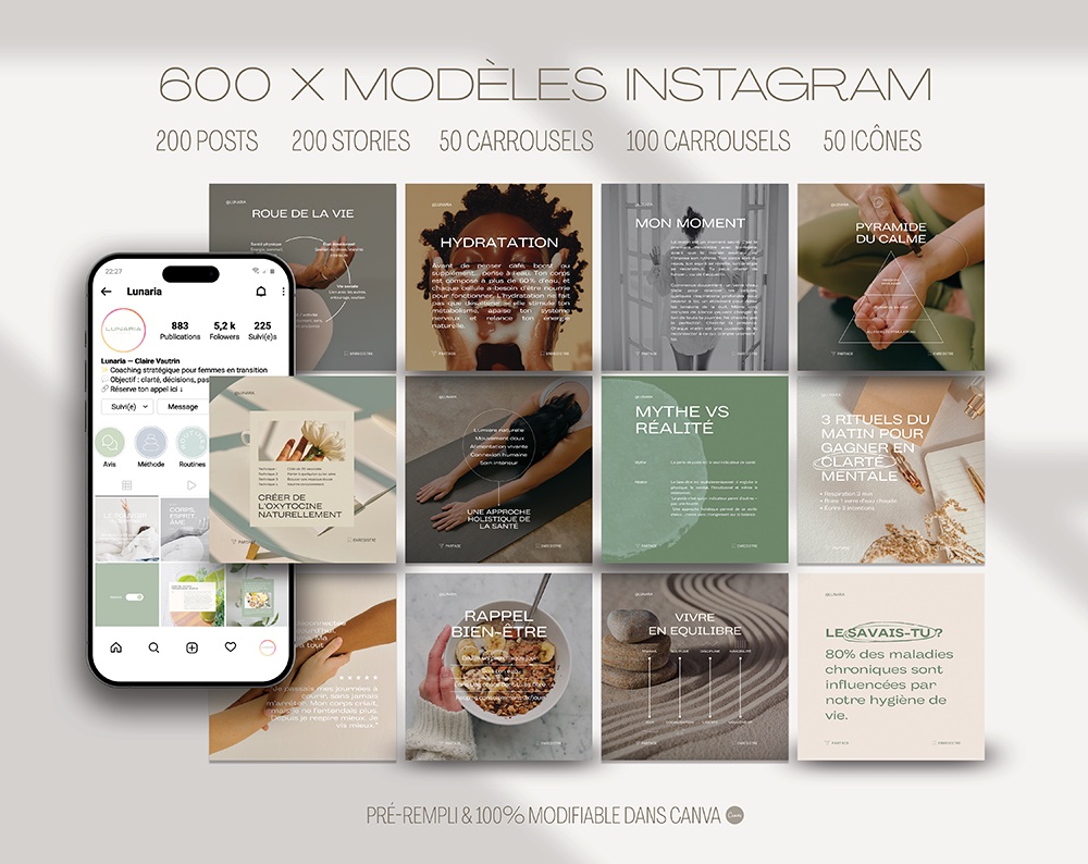 600 modèles Instagram