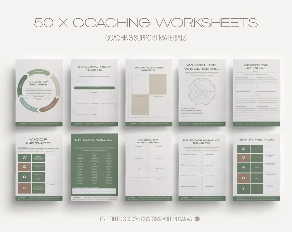 50 Coaching Worksheets