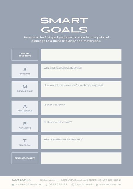 SMART goals worksheet