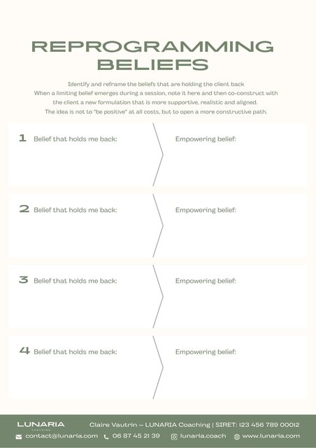 Belief reprogramming worksheet