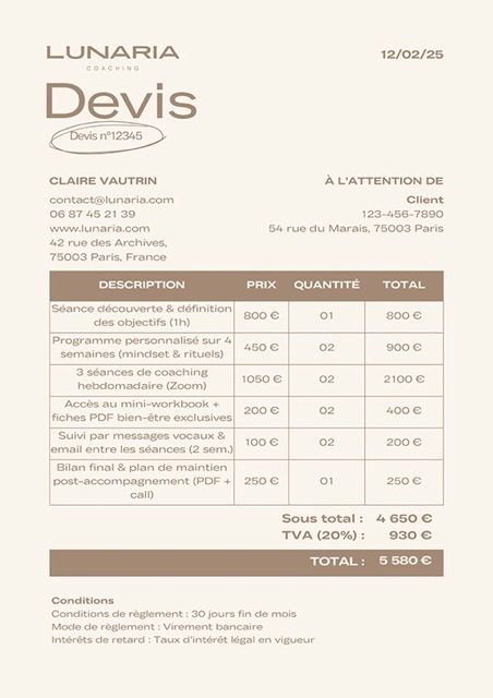 Modèle de devis